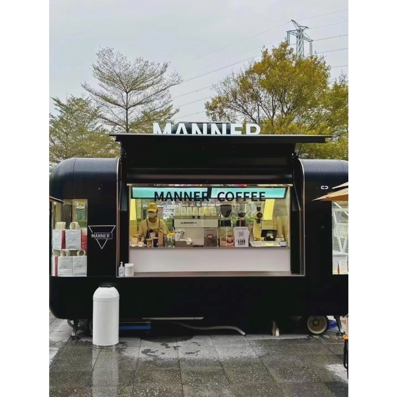 Coffee Tea Boba - 移動式フードトラックトレーラー、フルキッチン、グラスファイバー・アルミ製、耐錆性、アイスクリーム、ファストフード、ボバティー、バーガー、コーヒー、BBQに最適