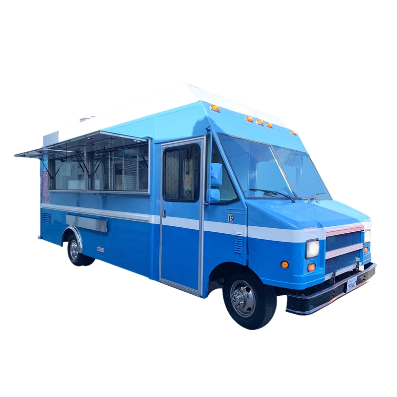 Coffee Tea Van - 青色の電気コーヒー自動販売車、フードトラック、移動式キッチン、ホットドッグバン、ビンテージバブルティー、アイスクリームカート販売中