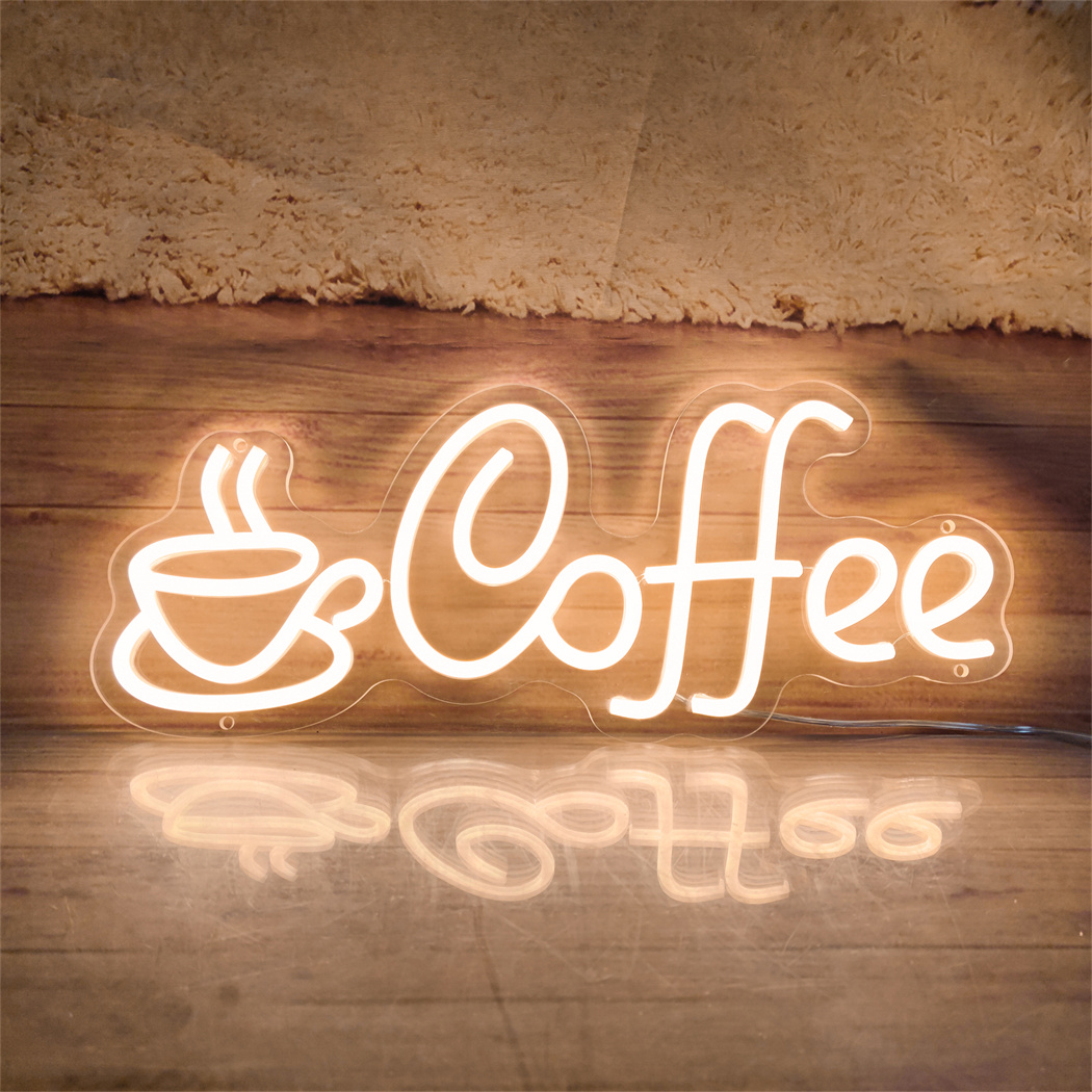Coffee Tea Neon Sign - USB電源のコーヒーLEDネオンサイン,バー,店舗,室内装飾用の多目的ライト,単色,壁に掛ける看板