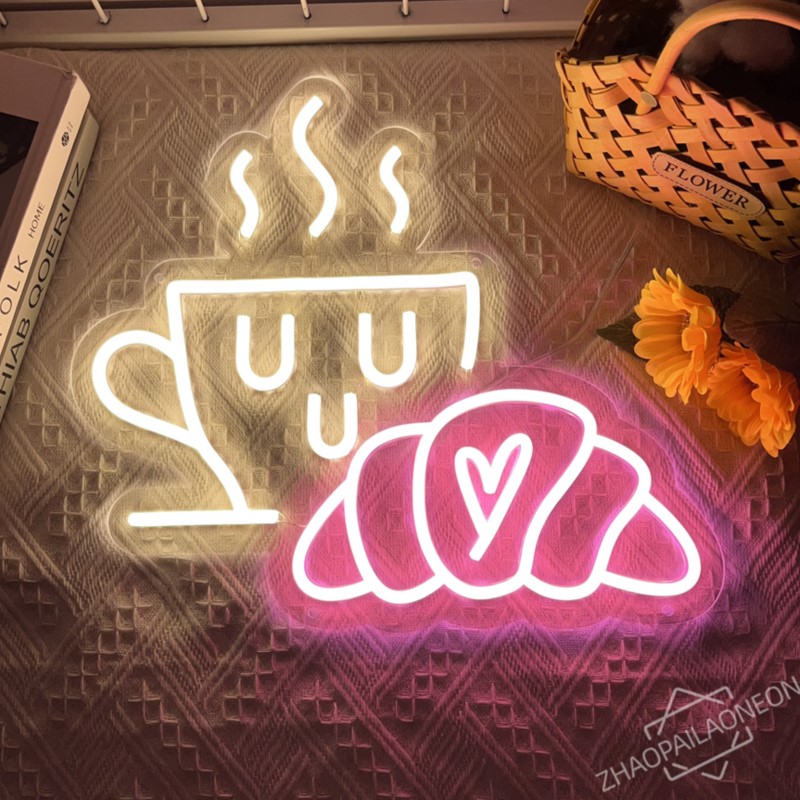 Coffee Tea Neon Sign - ネオンライトサイン,コーヒーパンの看板,レストラン,朝食店,キッチン,家の装飾,LEDウォールライト,パーティーギフト