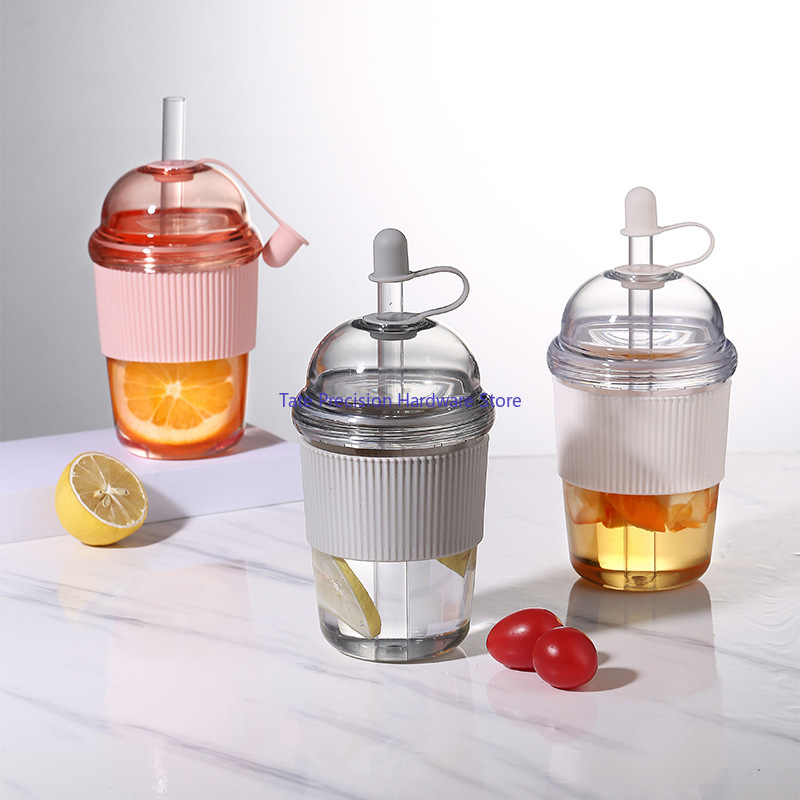 Coffee Tea Boba - 630ml耐熱ボバティーストローカップ、大容量コーヒー、ミルクティー、水筒、蓋付きプラスチックタンブラー（ミルクティー＆ボバ用）