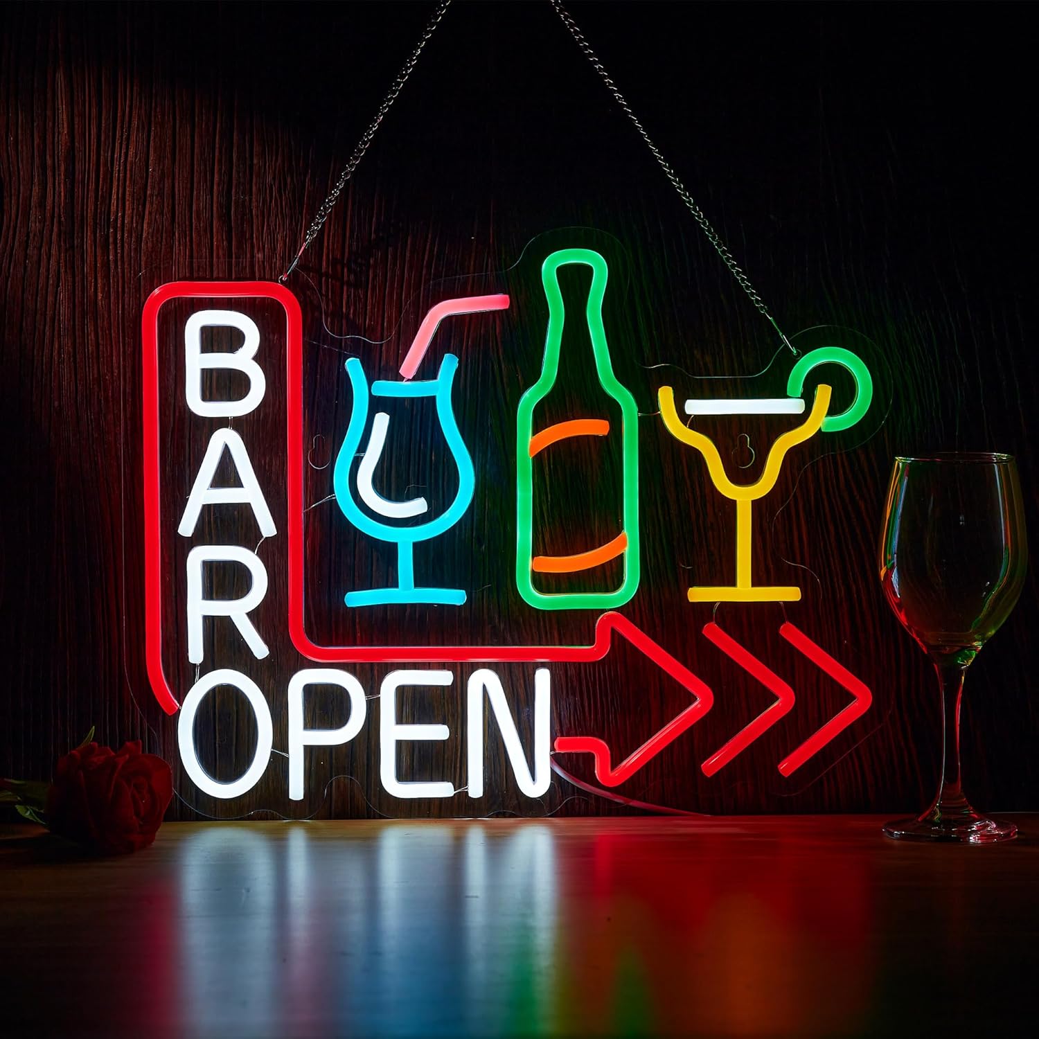 Coffee Tea Neon Sign - バー開店ネオンサイン、調光可能なUSBオープンビールバーLEDライト、パブビジネスパーティー、マンケイブ、カクテル、ビストロ装飾、ウェルカムサイン
