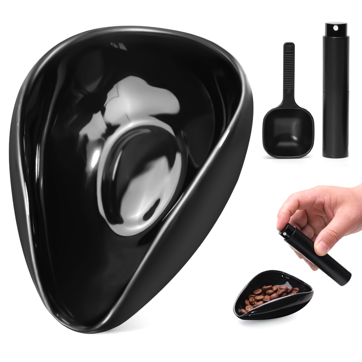 Coffee Tea Mix - Leeseph コーヒー豆計量カップとスプーンセット、セラミック計量容器計量トレイキット、コーヒーまたは紅茶用、エスプレッソアクセサリー