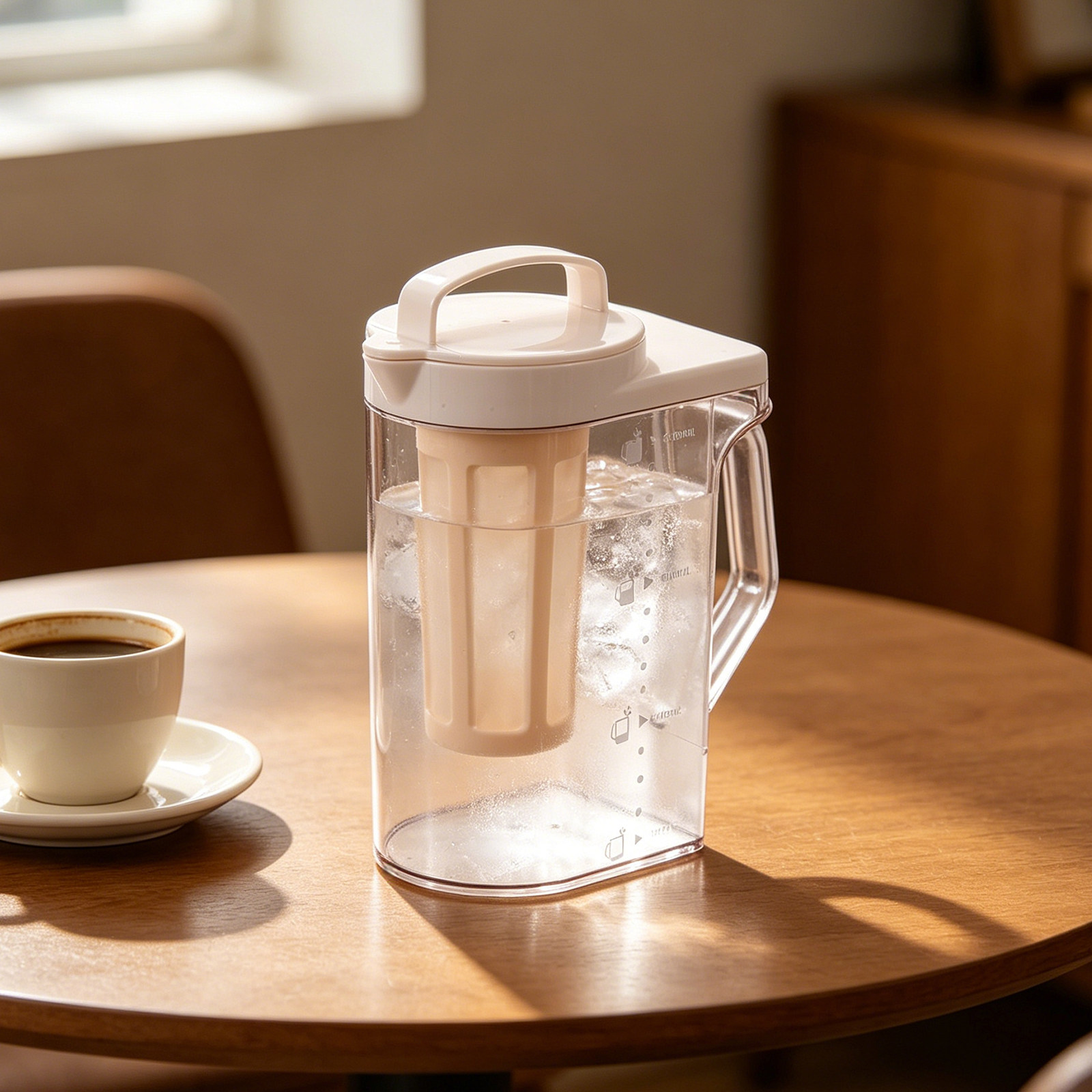 Water Tea And Coffee - 1.6L コールドブリューコーヒーピッチャー プラスチック製インフューザー付き蓋 ウォーターディスペンサー アイスティー レモンフルーツウォーター