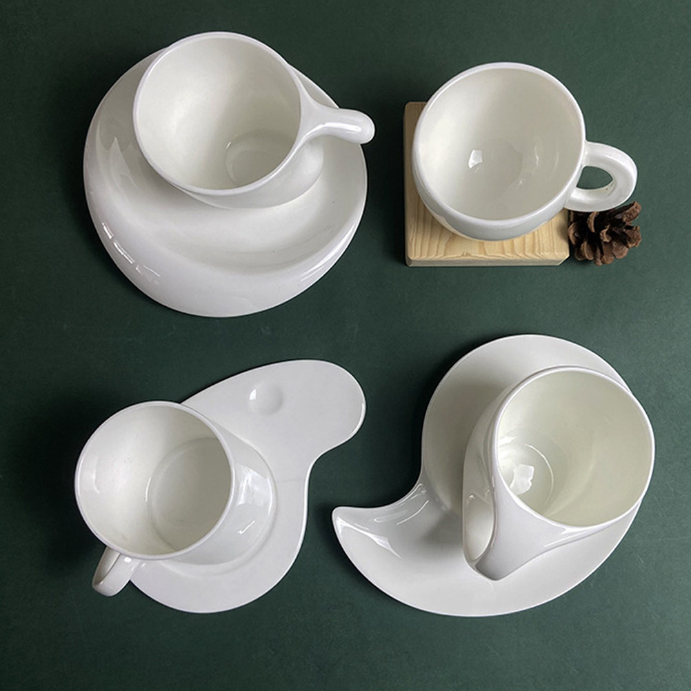 Coffee Tea Gift Set - 1セットセラミックコーヒーカップ＆ソーサーキット、エレガントなデザイン、コーヒー、紅茶、牛乳、オフィス、家庭、レストラン、ギフトに最適、ティーカップセット
