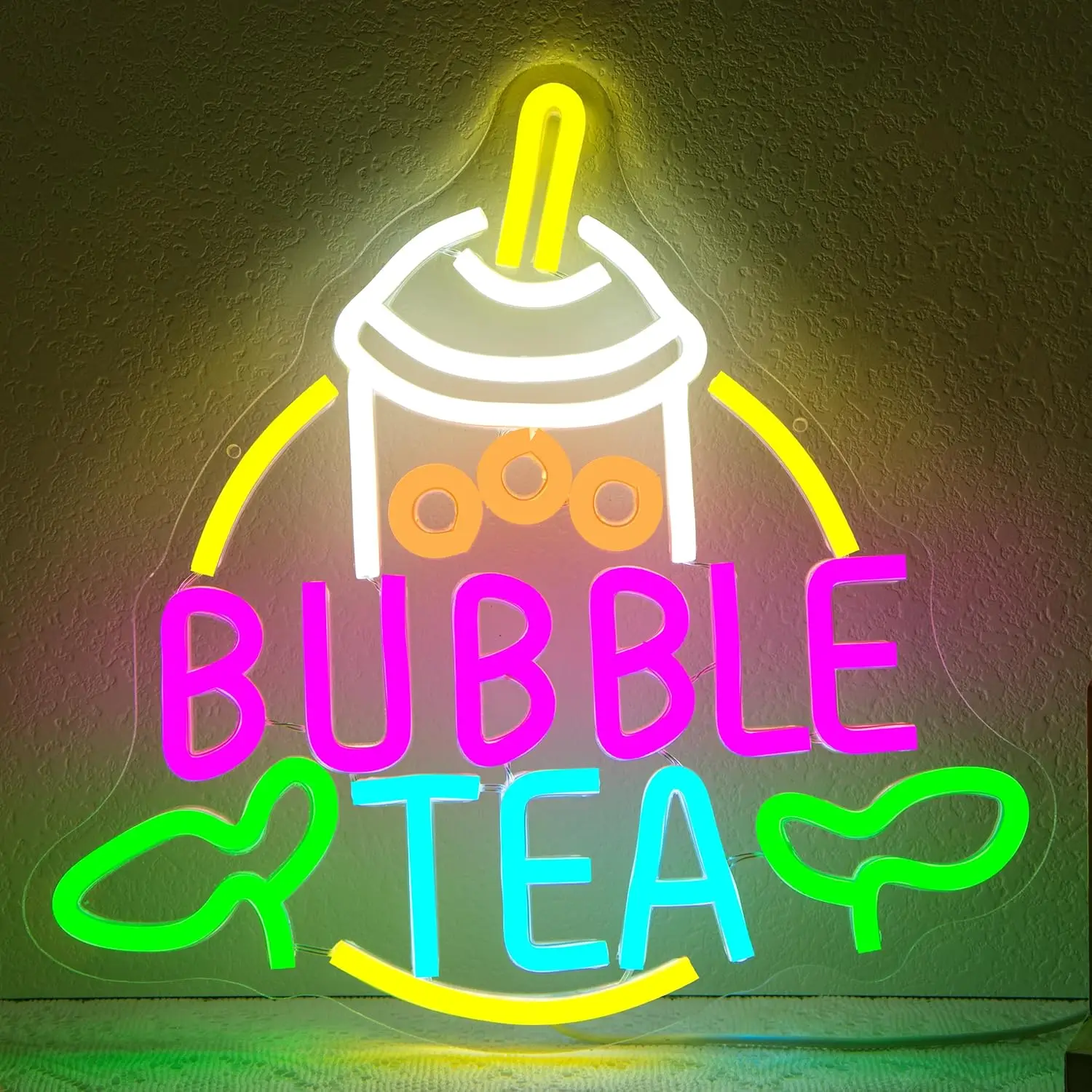 Coffee Tea Neon Sign - バブルティーネオンサインUSB電源調光可能ミルクティーLEDサイン、お部屋、飲料店、コーヒーショップ、ティーパーティー、壁飾り照明用
