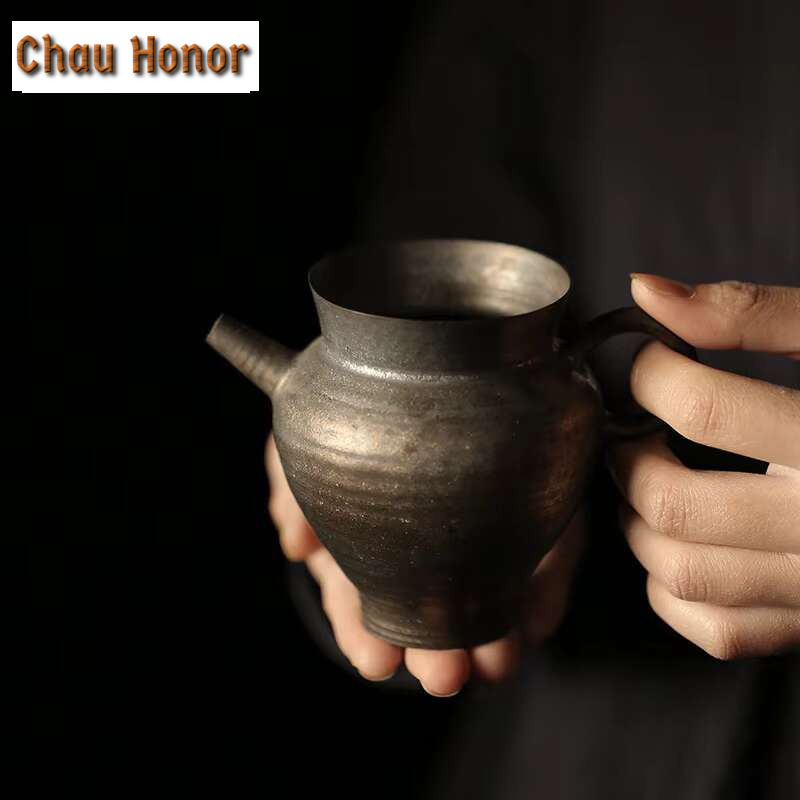 Coffee Tea In Chinese - 中国の鉄のさびたガラスのティーピッチャー、薄いタイヤの粗い陶器、チャチャチャhaiのカップ、コーヒーカフェカフェカフェアクセサリー、日本の贈り物、200ml