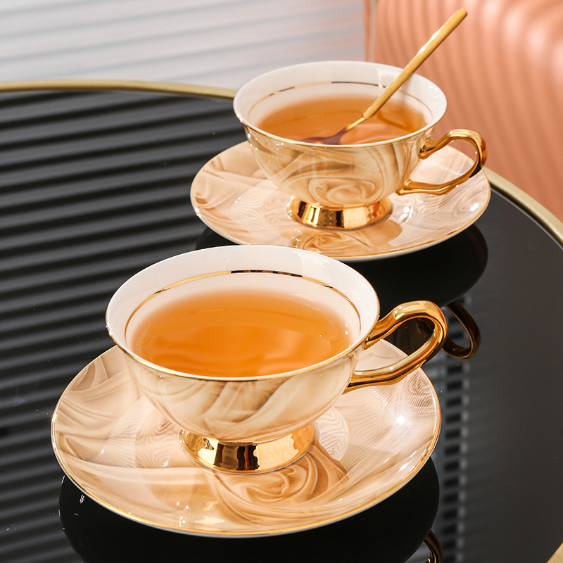 Coffee Tea Gift Set - 絶妙なお土産ボーンチャイナコーヒーカップ＆ソーサーセット、クリエイティブなウォーターカップ/ティーカップ、ヨーロピアンスタイル高級ティーカップ、ティーセットギフトボックス