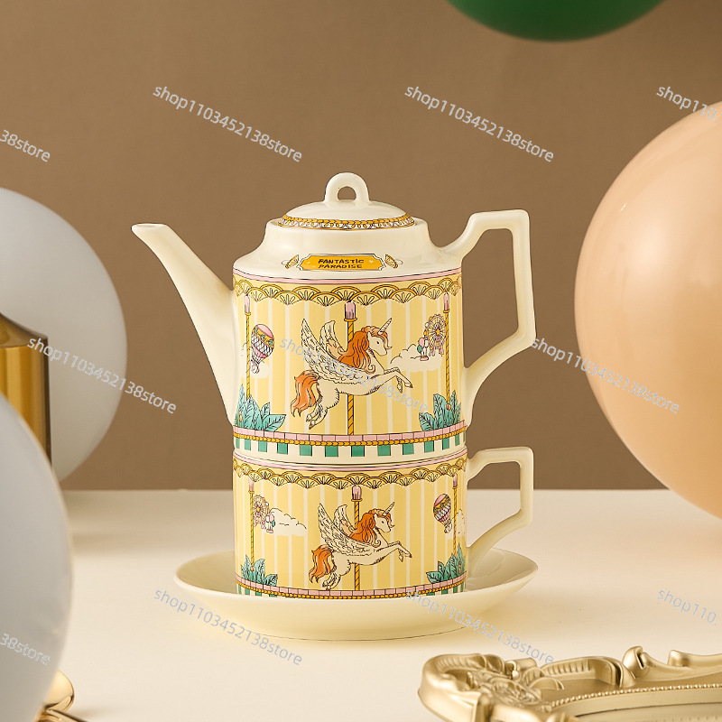 陶磁器ティーセット回転式ギフトボックス イギリス風ティーポッ - Coffee Tea Gift Set のレビューと価格