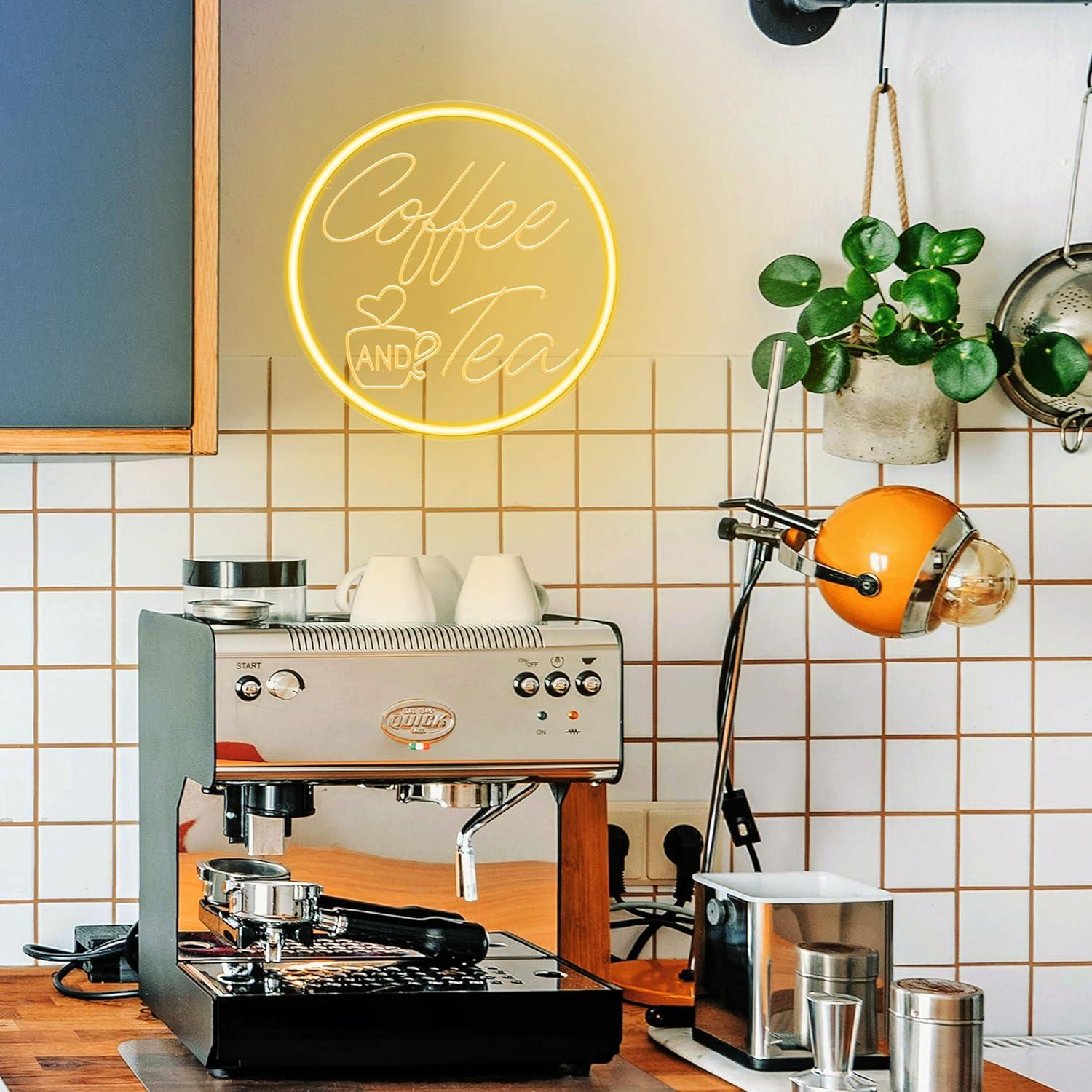コーヒーと紅茶のネオンサインUSB調光LEDライト、カフェ、 - Coffee Tea Neon Sign のレビューと価格