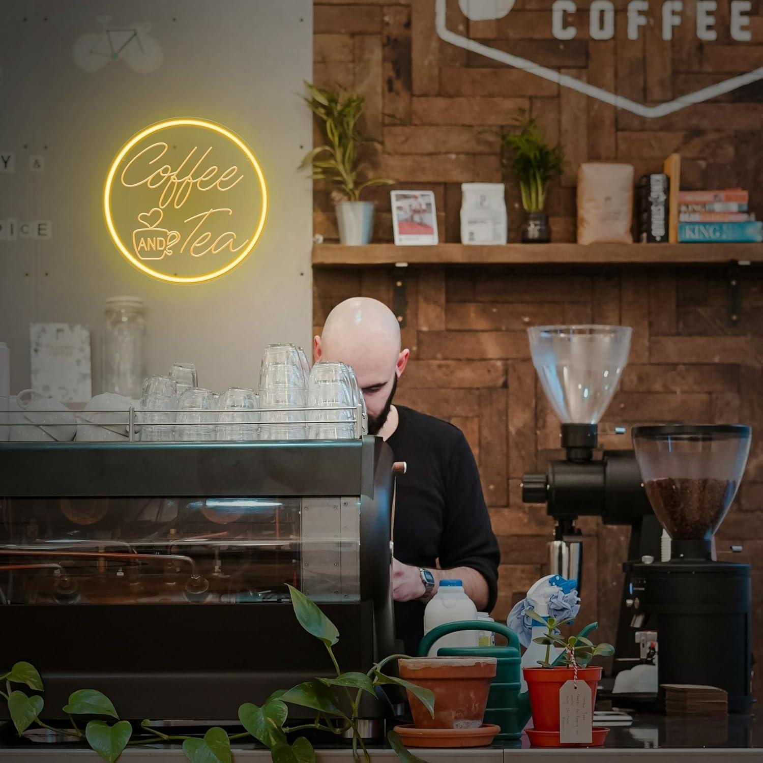 コーヒーと紅茶のネオンサインUSB調光LEDライト、カフェ、 - Coffee Tea Neon Sign のレビューと価格