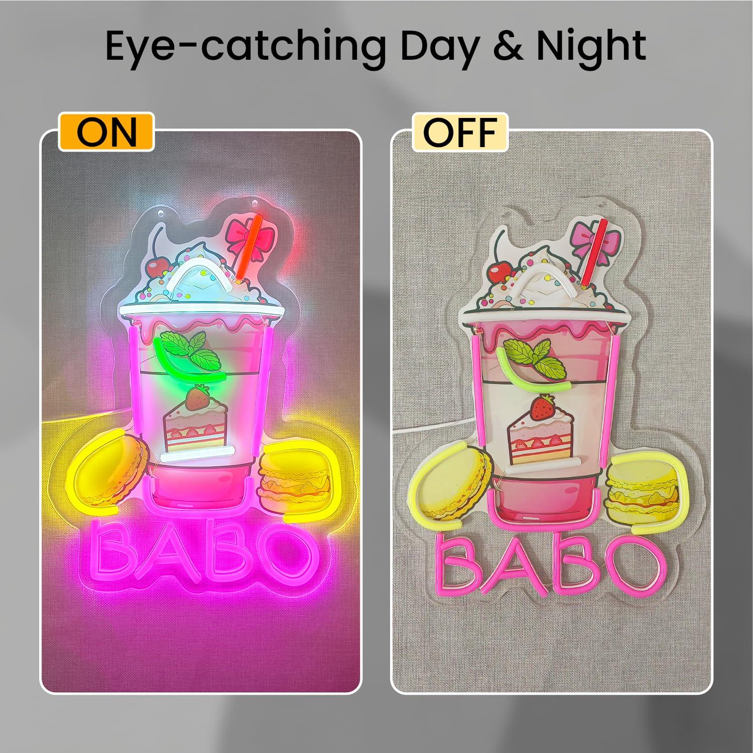 ボバネオンサインライトアップバブルティーサイン、コーヒー、ボ - Coffee Tea Neon Sign のレビューと価格