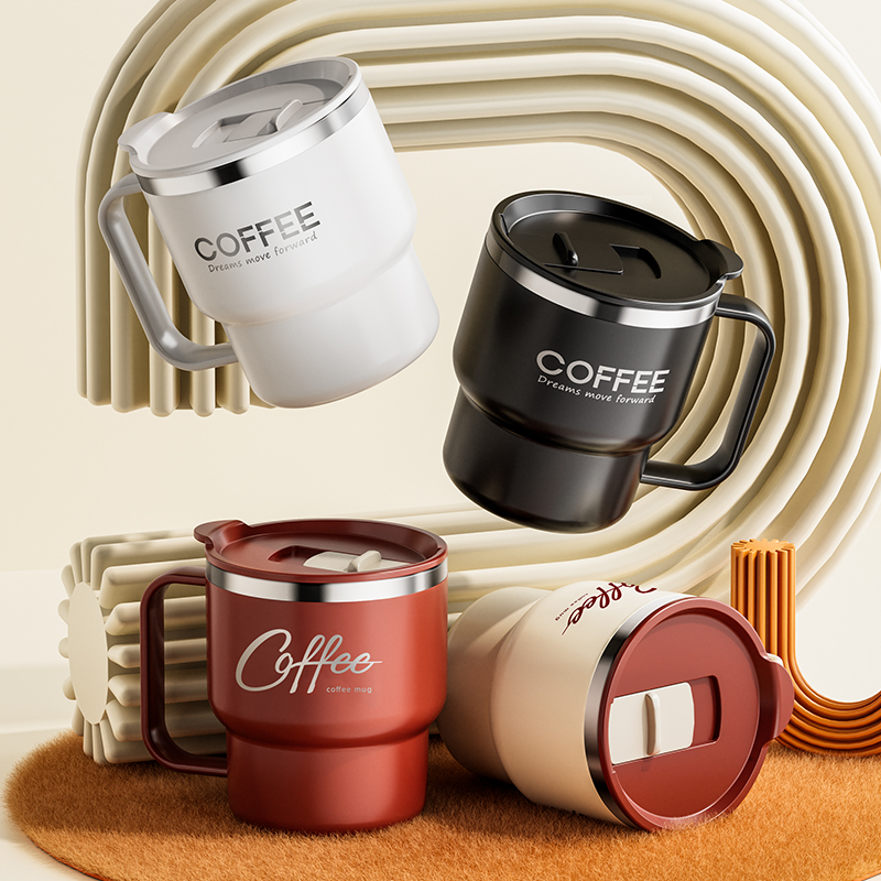 400ML二重層コーヒーマグ、304ステンレス鋼製密閉飲料カ - Coffee Tea Weight Loss のレビューと価格