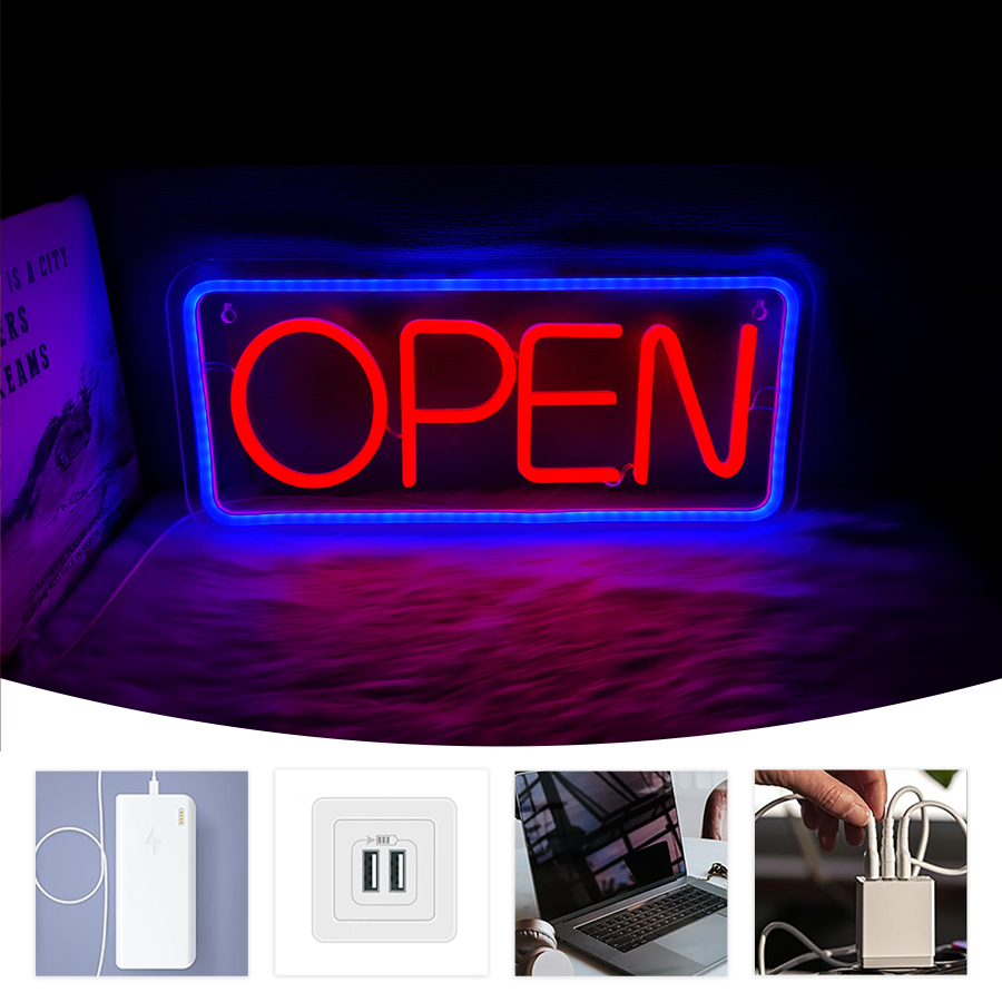 オープンネオンサイン、USBで駆動される大型ビジネスランプ、 - Coffee Tea Neon Sign のレビューと価格