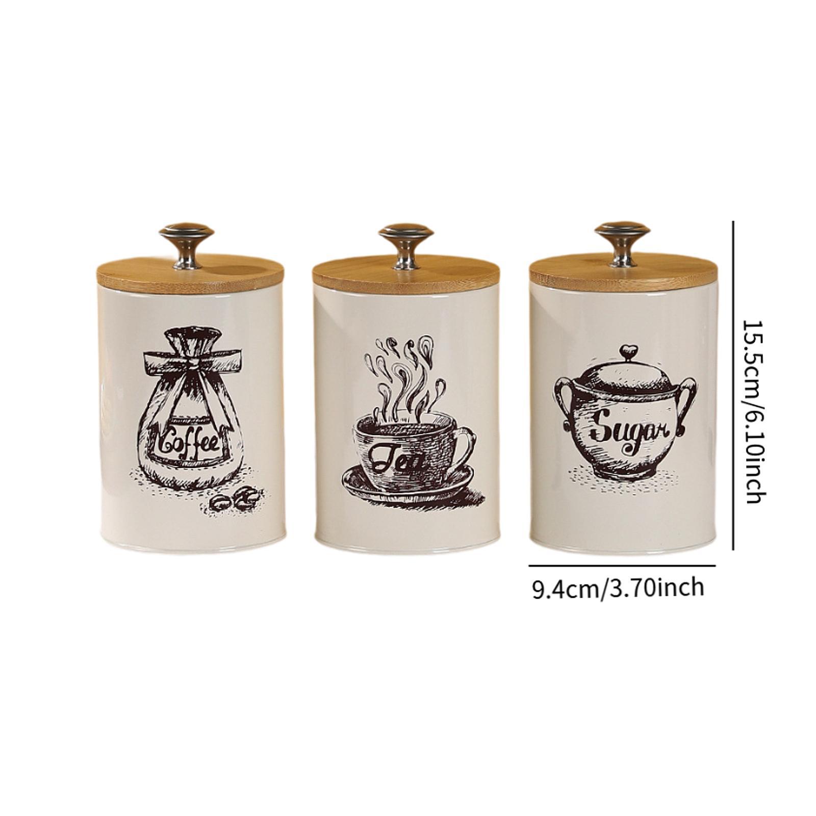農家風コーヒー・紅茶・砂糖キャニスターセット キッチン装飾  - Coffee Tea Jar Set のレビューと価格