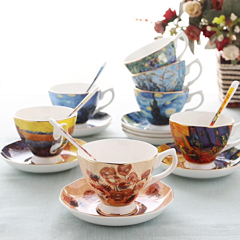 ヴァンゴッホ-芸術的な絵画のコーヒーカップ,ソーサー,sta - Coffee Tea Van のレビューと価格