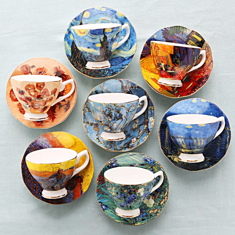 ヴァンゴッホ-芸術的な絵画のコーヒーカップ,ソーサー,sta - Coffee Tea Van のレビューと価格