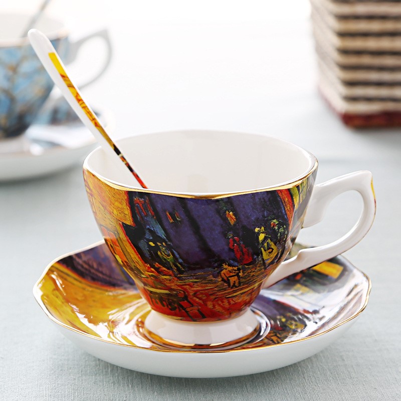 ヴァンゴッホ-芸術的な絵画のコーヒーカップ,ソーサー,sta - Coffee Tea Van のレビューと価格