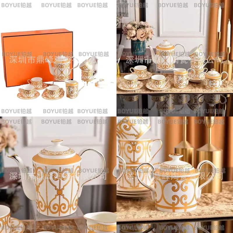 黄色の陶器製コーヒーカップとソーサーのセット、ヨーロッパの軽 - Coffee Tea Gift Set のレビューと価格