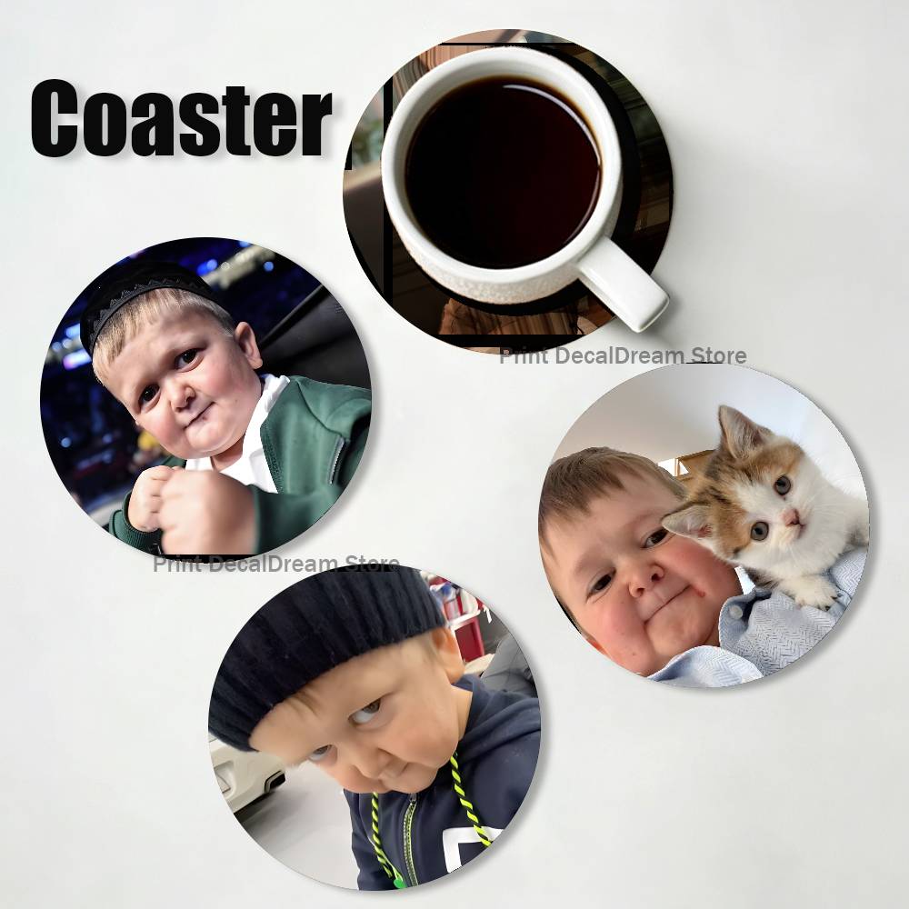 面白いハスブッラ・マゴメドフのミーム柄木製コースターセット  - Coffee Tea Gift Set のレビューと価格