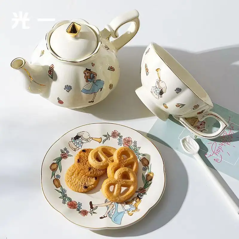 アリス セラミックティーコーヒーセット ウサギデザイン 高級 - Coffee Tea Gift Set のレビューと価格