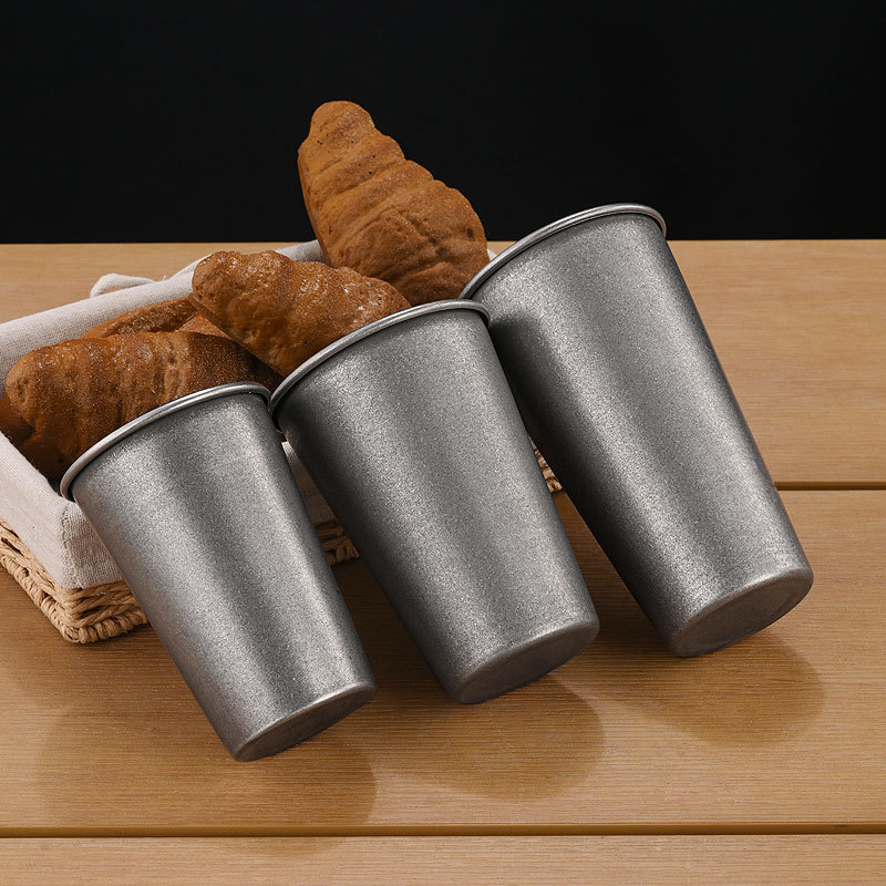 レトロなシルバーステンレス製ドリンクカップ、積み重ね可能なタ - Water Tea And Coffee のレビューと価格