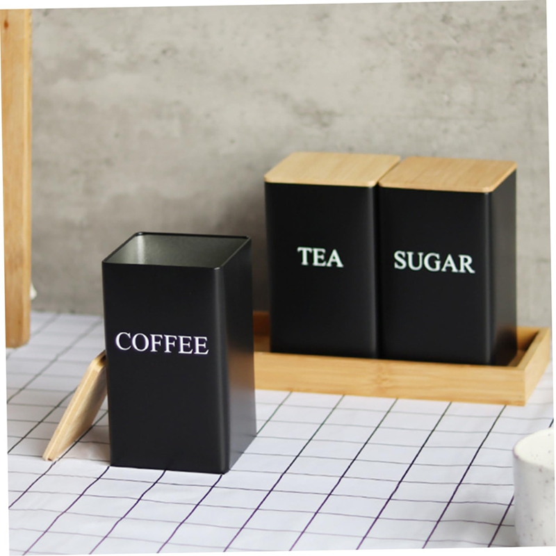 3個セット 茶葉・コーヒー・砂糖用キャニスターセット トレイ - Coffee Tea Jar Set のレビューと価格