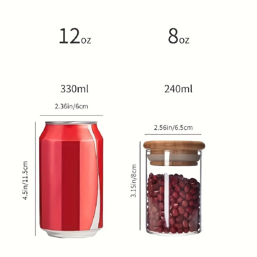竹の蓋付きの気密ガラス収納ジャー,ポータブルで透明な容器,家 - Coffee Tea Jar Set のレビューと価格