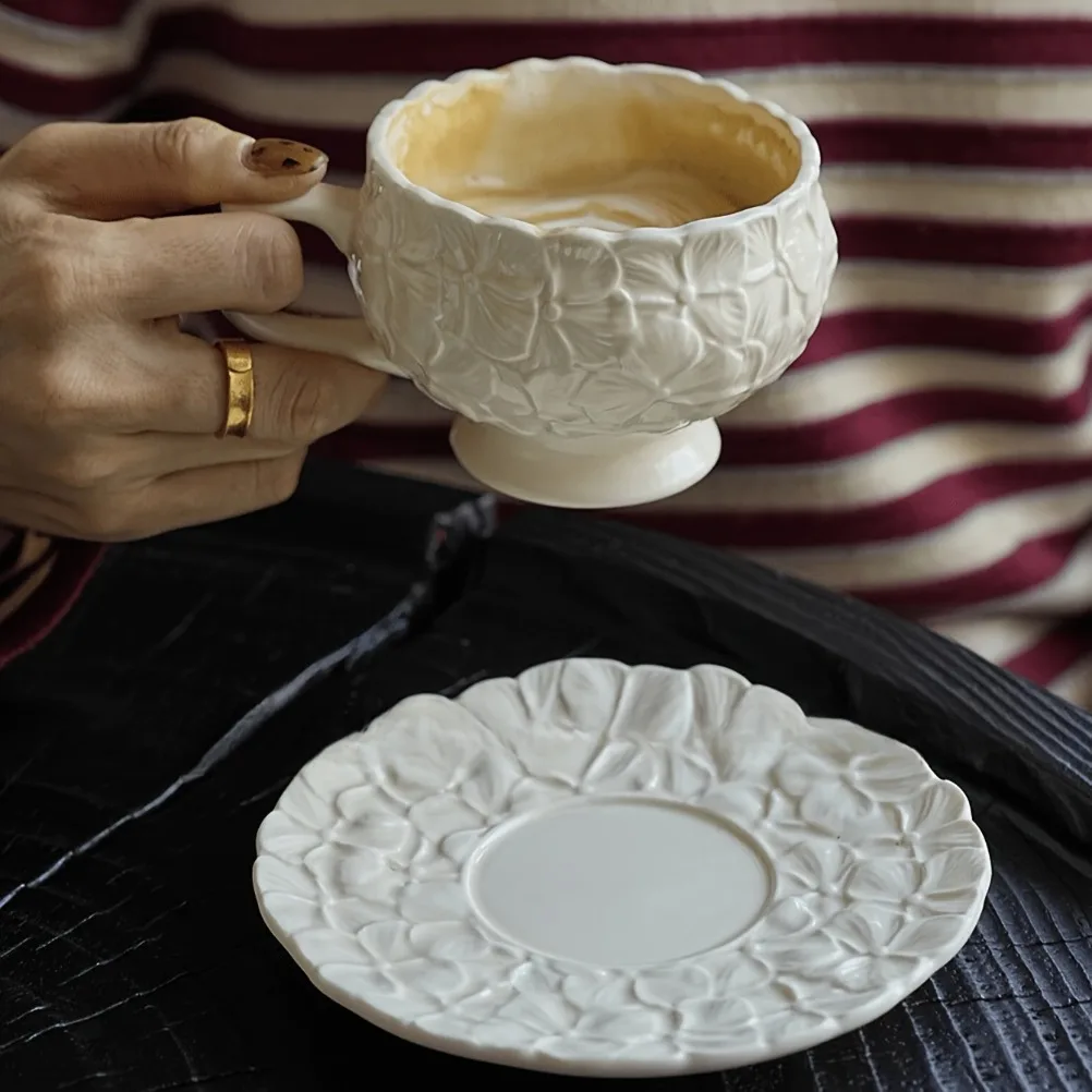 フランスのクリームレリーフコーヒーカップセット カフェアフタ - Coffee Tea Gift Set のレビューと価格