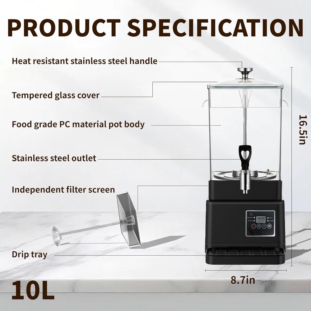 業務用コーヒーメーカー 10L ホットチョコレートマシン 電 - Coffee Tea Urn のレビューと価格