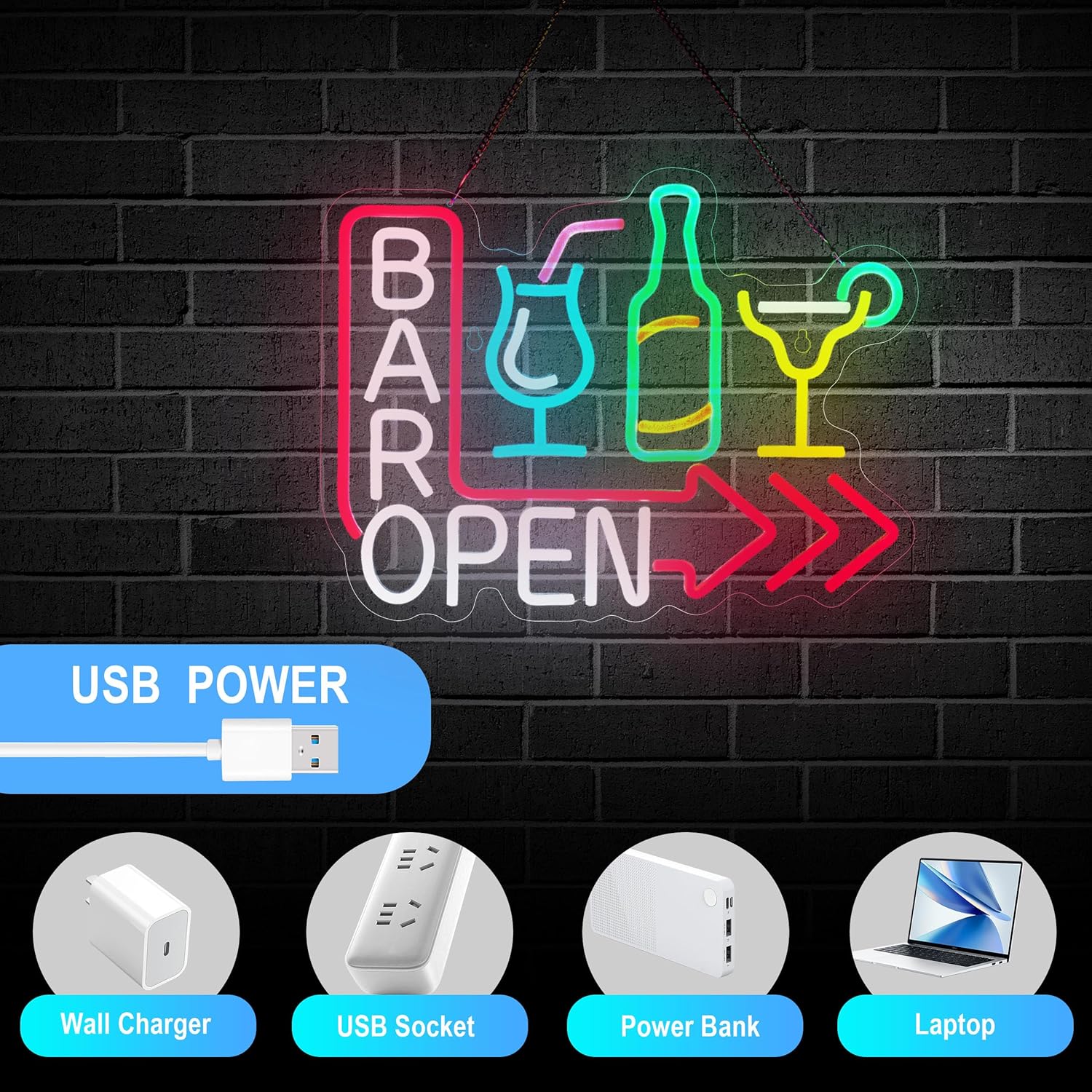 バー開店ネオンサイン、調光可能なUSBオープンビールバーLE - Coffee Tea Neon Sign のレビューと価格