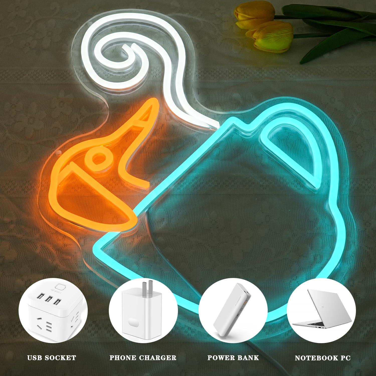 ダックスフントコーヒーカップネオンサイン USB調光LEDラ - Coffee Tea Neon Sign のレビューと価格