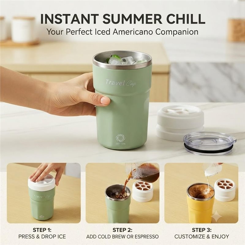HGHO USB-C充電式セルフスターリングマグ+アイストレ - Coffee Tea Mix のレビューと価格