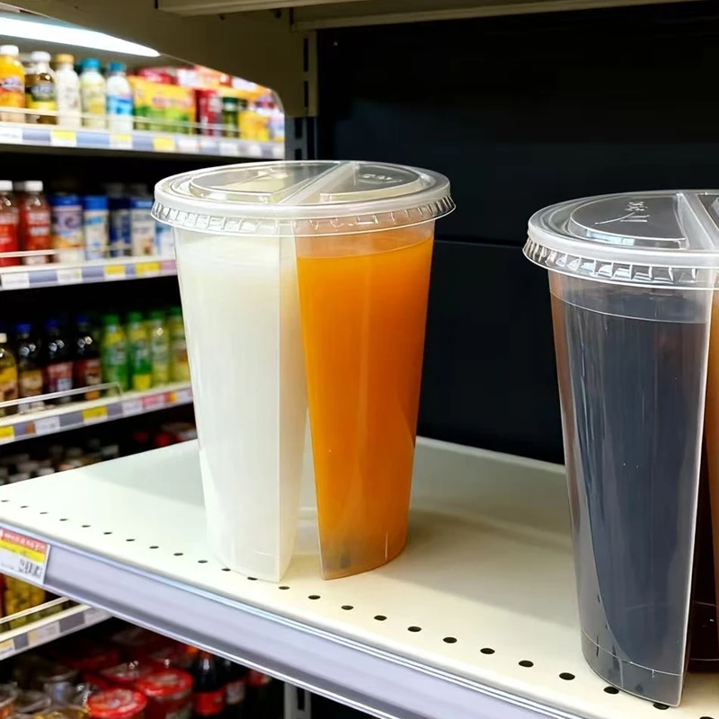 2-in-1使い捨てプラスチックカップ、透明な二層構造ドリン - Coffee Tea Boba のレビューと価格