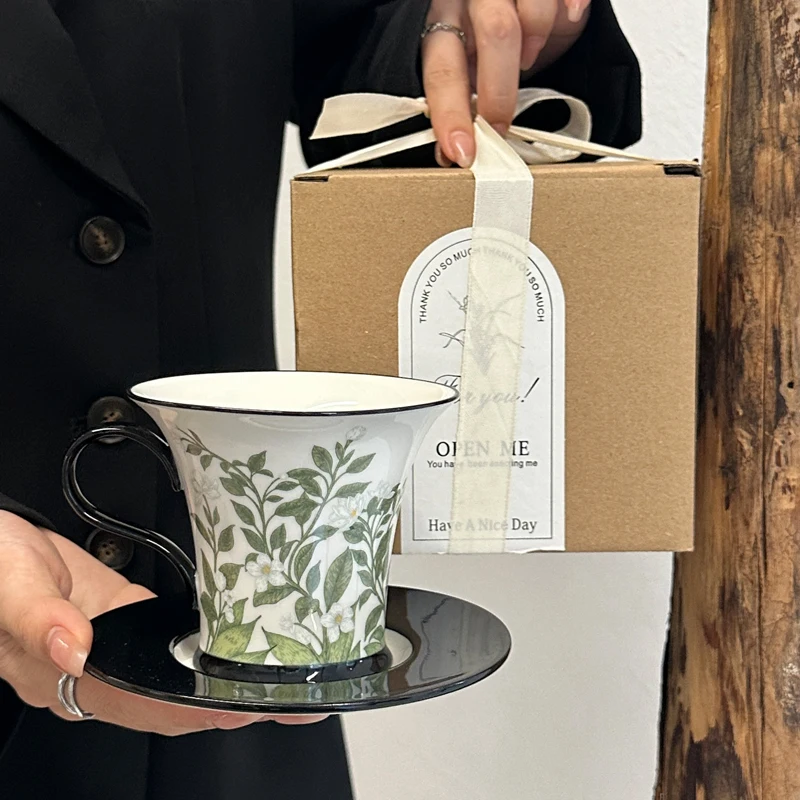ヴィンテージ油絵ジャスミン柄コーヒーカップ＆プレートセット  - Coffee Jasmine Tea のレビューと価格