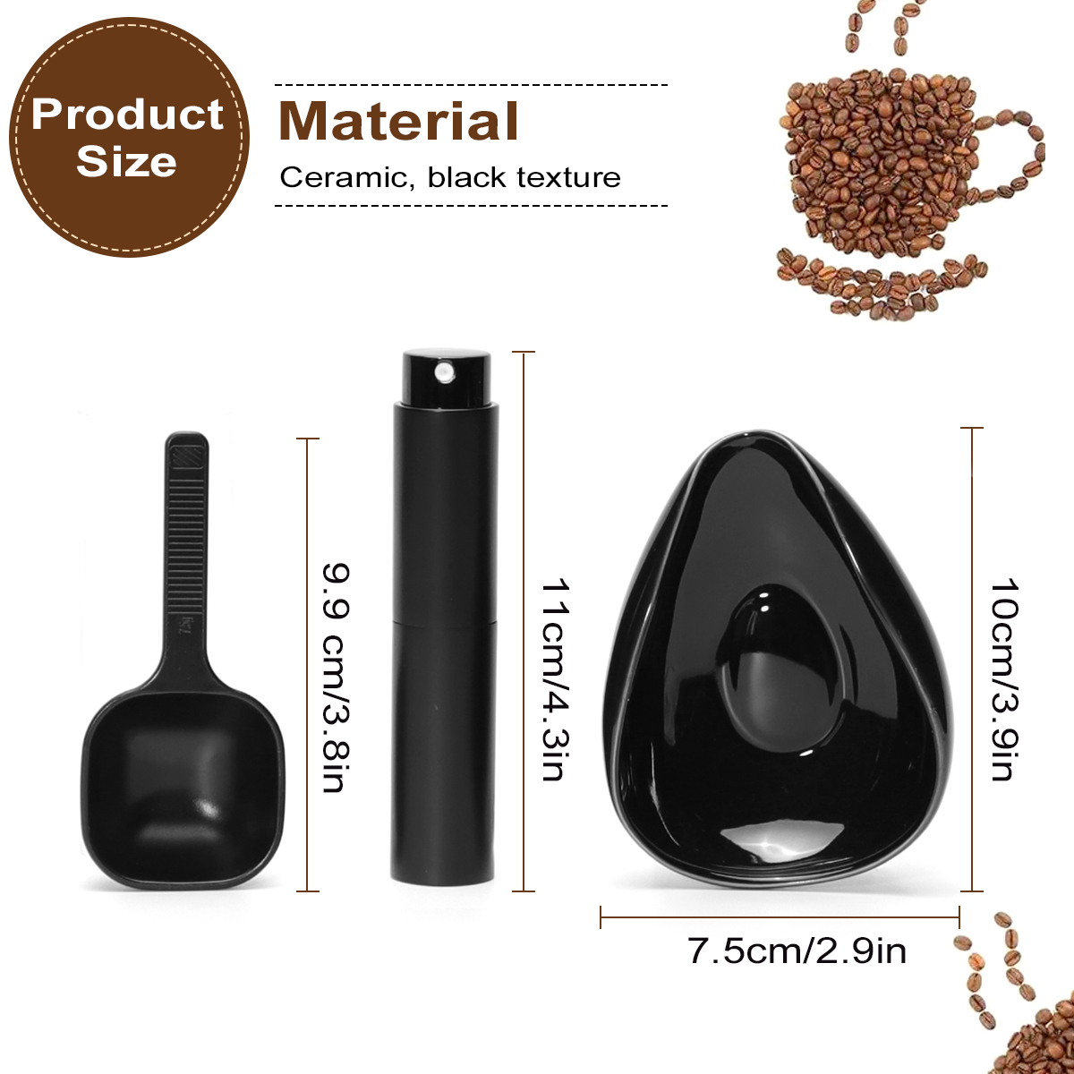 Leeseph コーヒー豆計量カップとスプーンセット、セラミ - Coffee Tea Mix のレビューと価格