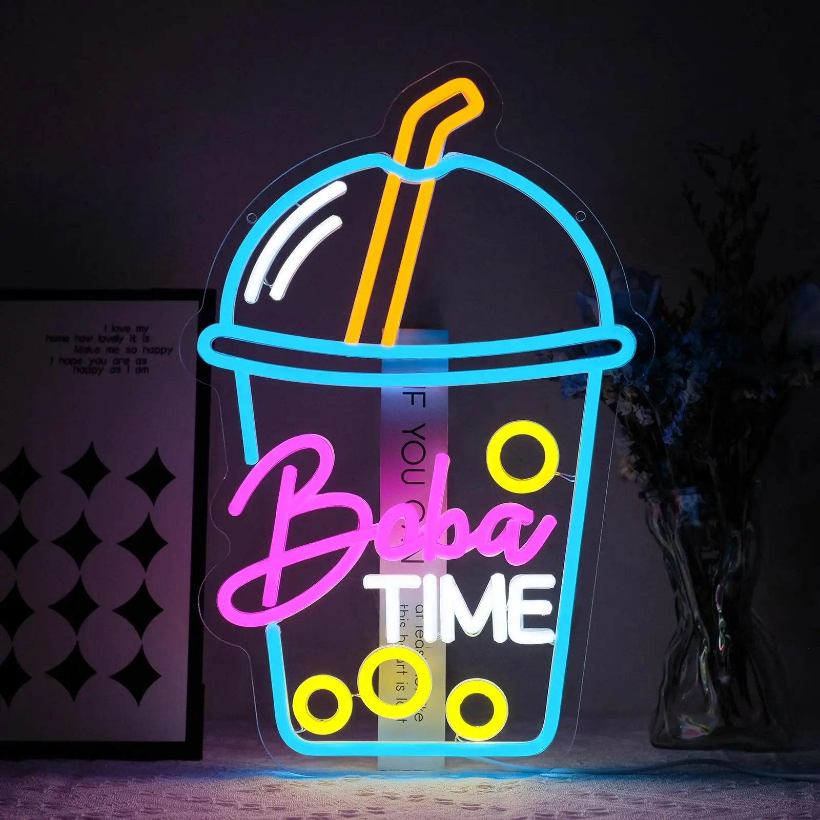 ボバタイム ネオンサイン 壁飾り バブルティー ネオン カフ - Coffee Tea Boba のレビューと価格
