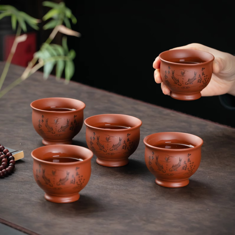 中国宜興紫粘土ティーカップコーヒーカップウーロン茶手作りブテ - Coffee Tea Mix のレビューと価格