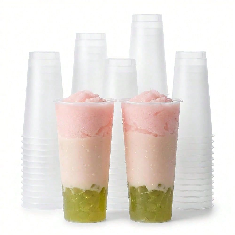 フロスト加工の硬質プラスチック製ボバティーカップ、16オンス - Coffee Tea Boba のレビューと価格