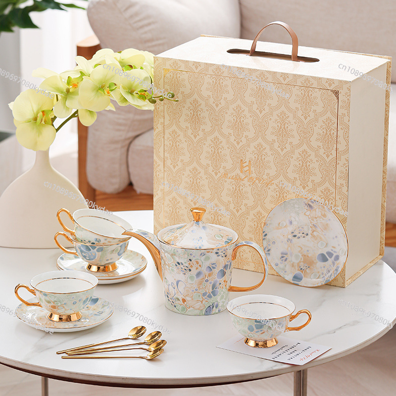 コーヒーカップ セラミックケトル 花柄ティーポット カップ  - Coffee Tea Gift Set のレビューと価格