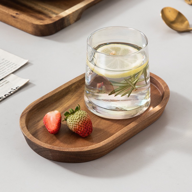 アカシアウッドコーヒートレイ装飾木製トレイ長方形キッチントレ - Coffee Tea In Chinese のレビューと価格