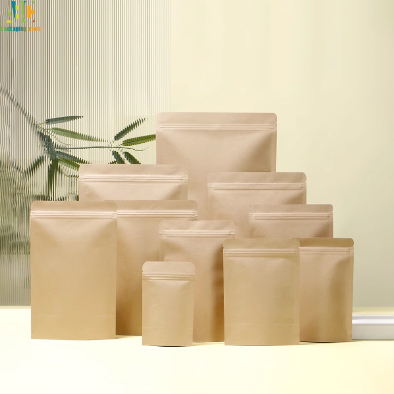 印刷クラフト紙ジッパーバッグ、再利用可能な自己密封式キャンデ - Coffee Tea In Chinese のレビューと価格