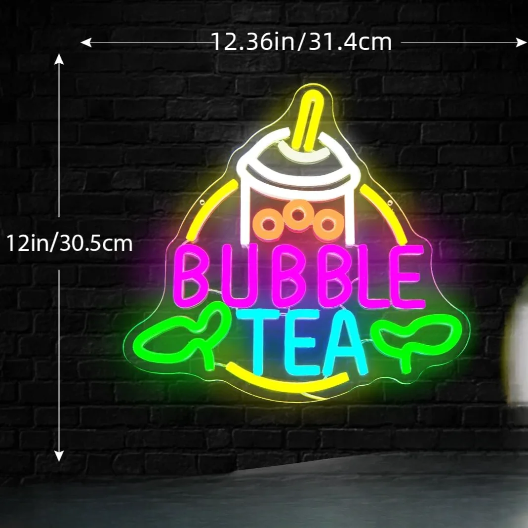 バブルティーネオンサインUSB電源調光可能ミルクティーLED - Coffee Tea Neon Sign のレビューと価格