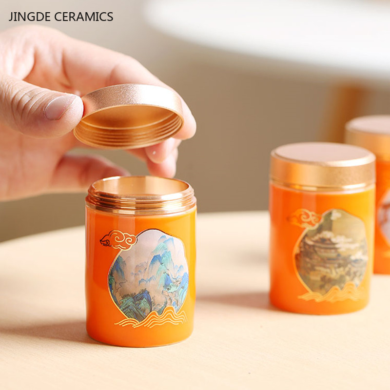ポータブルトラベルティーキャディ,PUアラーシールジャー,セ - Coffee Tea Jar Set のレビューと価格