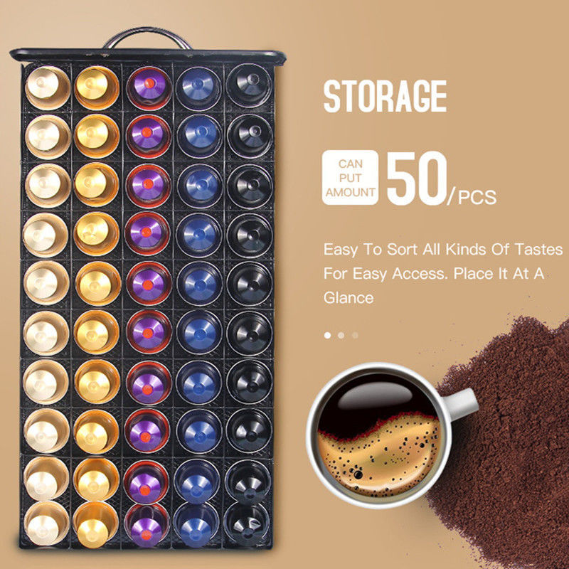 50個入りコーヒーカプセルオーガナイザー 実用的なコーヒーポ - Coffee Capsule Holder のレビューと価格