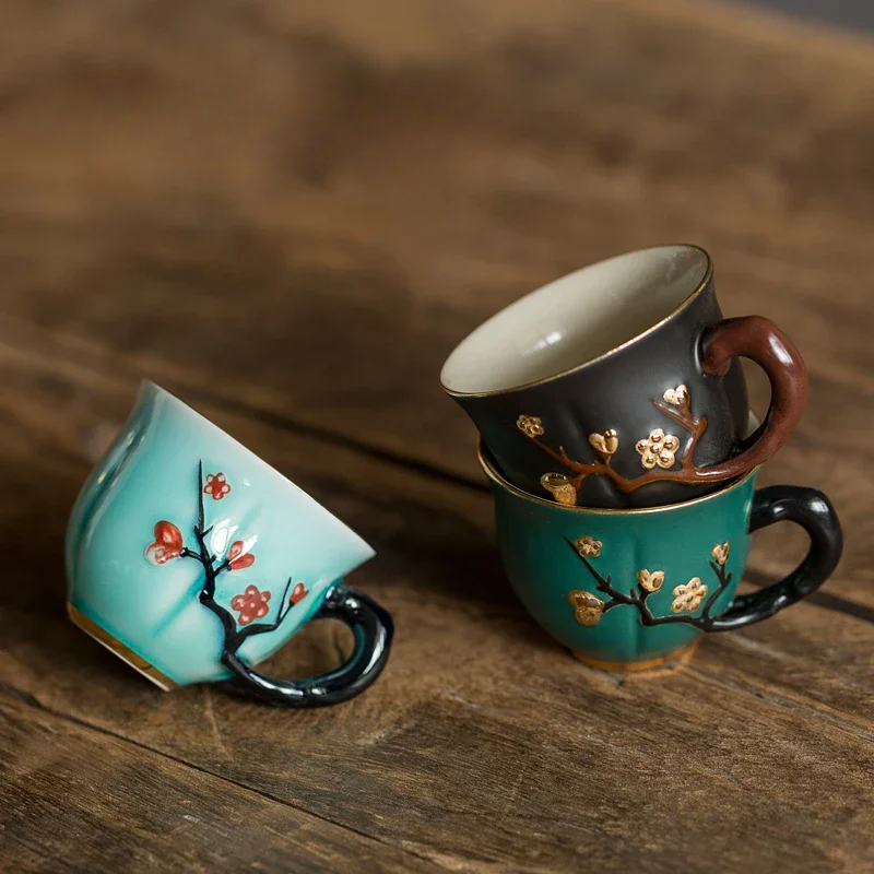 中国の手作り梅模様セラミックティーカップ小さなコーヒーカップ - Coffee Tea In Chinese のレビューと価格