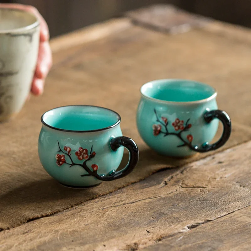 中国の手作り梅模様セラミックティーカップ小さなコーヒーカップ - Coffee Tea In Chinese のレビューと価格