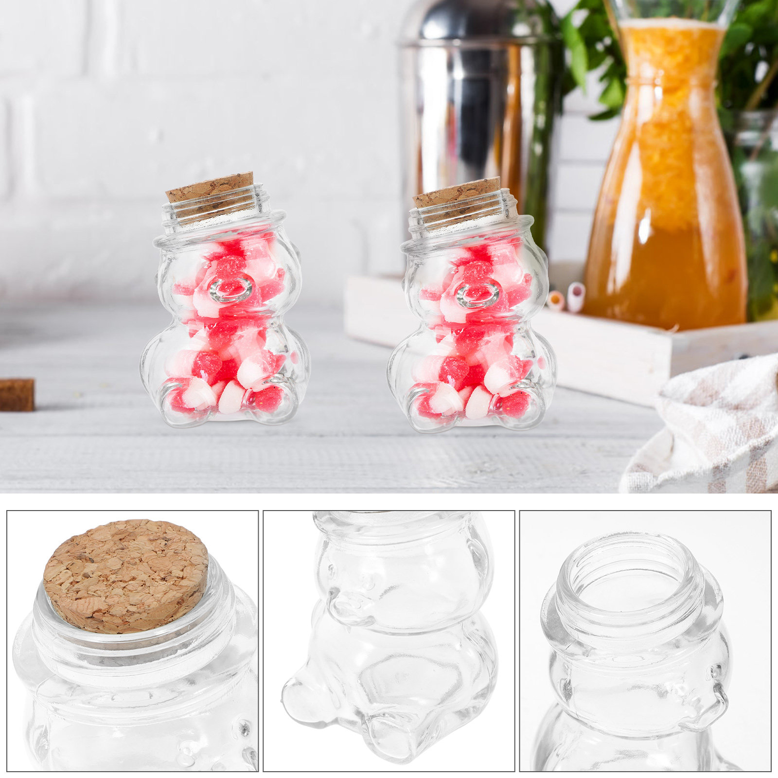 4個入りガラスキャンディジャーセット 透明な気密食品保存容器 - Coffee Tea Jar Set のレビューと価格
