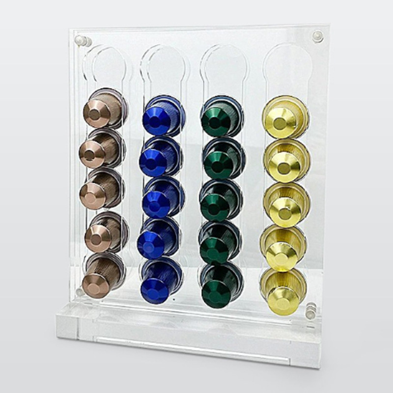 40カプセルコーヒーカプセルホルダーアクリル透明インスタント - Coffee Capsule Holder のレビューと価格