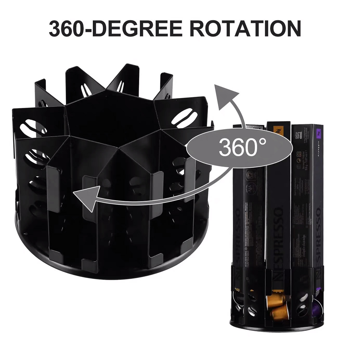 メタル製ネスプレッソオリジナルラインポッドホルダー、360度 - Coffee Capsule Holder のレビューと価格